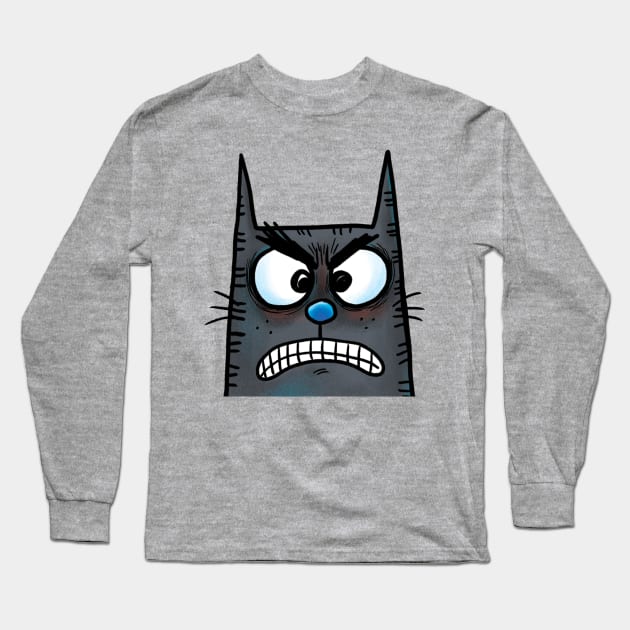 Angry Cat Long Sleeve T-Shirt by Grasdal